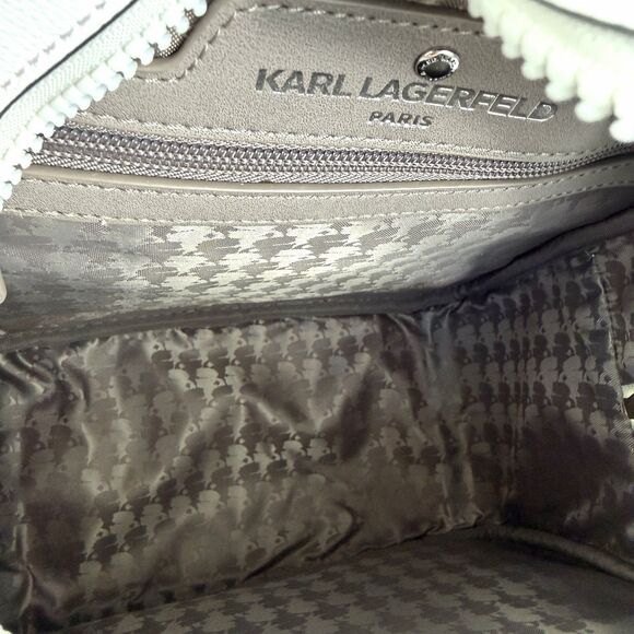NWT Karl Lagerfeld Paris Mini Backpack MSRP $198 Authentic White Mini Pack FLAW main image 11